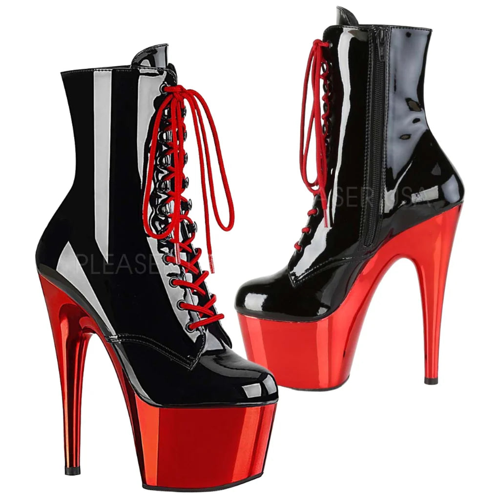 Pleaser Adore-1020 Boots With Red & Black – Angel Clothing