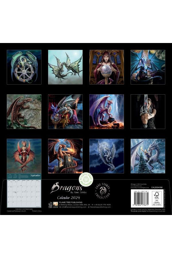 Anne Stokes Dragons Wall Calendar 2024 Angel Clothing