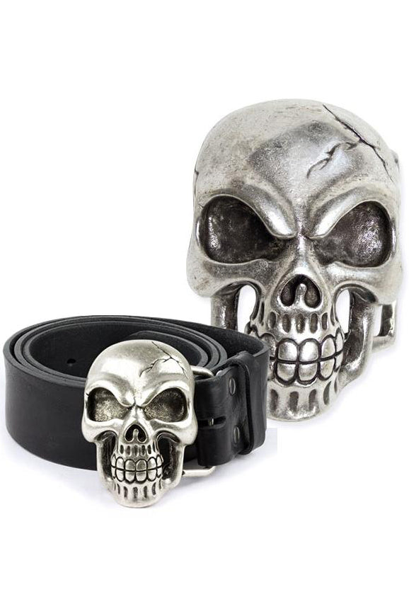 Black Belt with Skull Buckle