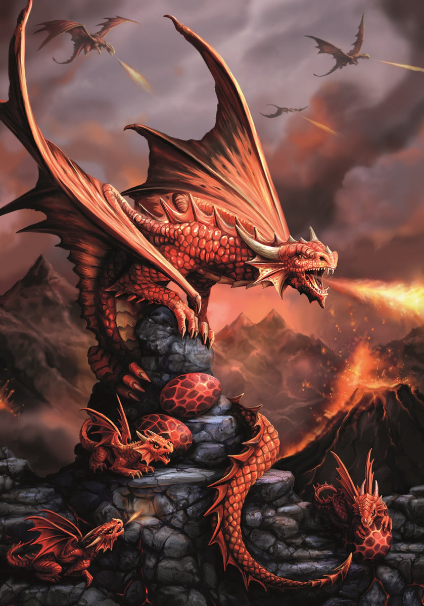 Anne Stokes Fire Dragon Card