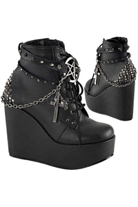 Unleash Your Inner Poison: DemoniaCult Black Vegan Leather Poison-101 Boots