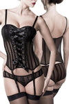 Grey Velvet Suspender Set | Angel Clothing