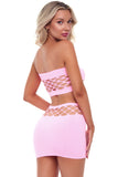 Pink Lipstick Bandeau Set Pink | Angel Clothing