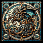 Steampunk Blue Dragon Coaster Art038 | Angel Clothing