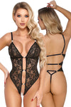 Abierta Fina Black Lace Body | Angel Clothing