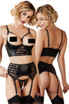 Abierta Fina Suspender Lingerie Set | Angel Clothing
