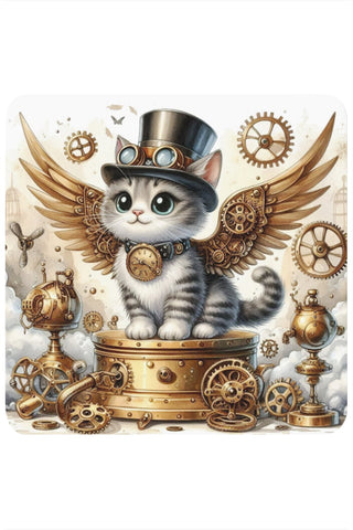 Steampunk Kitten Coaster Art113 | Angel Clothing