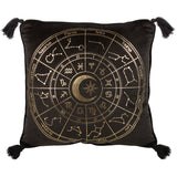 Astrology Wheel Cushion Black | Angel Clothing