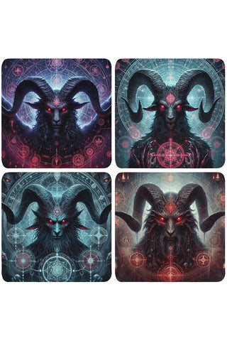 Oakhart Baphomet Coaster Set | Angel Clothing