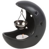 Black Crescent Moon Hanging Oil Burner | Angel Clothing