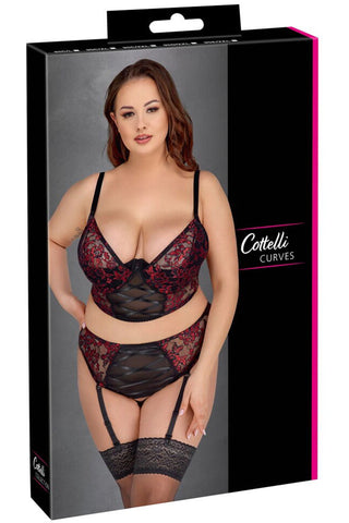 Cottelli Curves Intricate Red Set (95D/2XL)