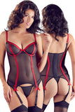 Cottelli Lingerie Black/Red Basque (M) | Angel Clothing