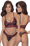 Cottelli Lingerie Black Red Lingerie Set | Angel Clothing