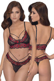 Cottelli Lingerie Black Red Lingerie Set | Angel Clothing