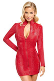 Cottelli Party Red Snakeskin Look Dress | Angel Clothing