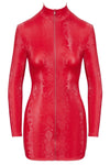 Cottelli Party Red Snakeskin Look Dress | Angel Clothing