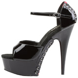 Pleaser DELIGHT 660FH Shoes Black/Red | Angel Clothing