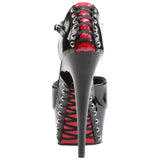 Pleaser DELIGHT 660FH Shoes Black/Red | Angel Clothing