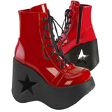 DemoniaCult Dynamite 106 Red Patent Boots | Angel Clothing