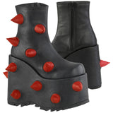 DemoniaCult SLAY 77 Black Red Boots | Angel Clothing