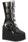 DemoniaCult SWING 230C Black Transparent Boots | Angel Clothing