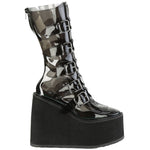 DemoniaCult SWING 230C Black Transparent Boots | Angel Clothing