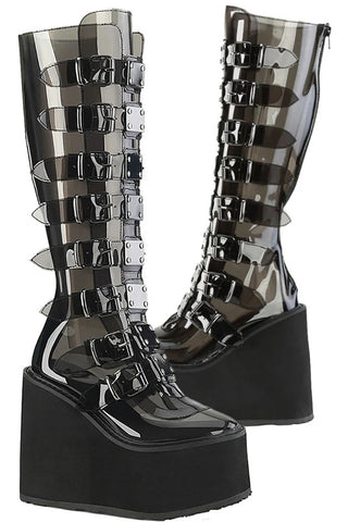 DemoniaCult SWING 815C Black Transparent Boots | Angel Clothing