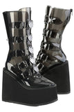 DemoniaCult SWING 230C Black Transparent Boots | Angel Clothing