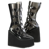 DemoniaCult SWING 230C Black Transparent Boots | Angel Clothing