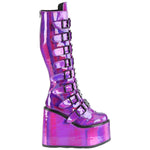 DemoniaCult SWING 815 Purple Holographic Boots | Angel Clothing