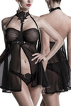 Grey Velvet Negligee | Angel Clothing