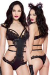 Music Legs Eyelash Lace And Wetlook Teddy