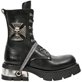 New Rock Biker Boots Skull Cross Badge M.1623 | Angel Clothing