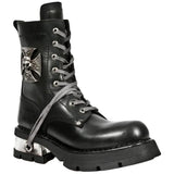 New Rock Biker Boots Skull Cross Badge M.1623 | Angel Clothing