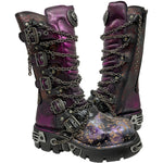 New Rock Purple M-1013-CZ69 Boots Plain Buckle UK7/EU40 | Angel Clothing