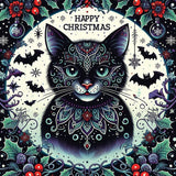 Oakhart Batty Cat Christmas Card | Angel Clothing