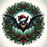 Oakhart Bat Wreath Christmas Card | Angel Clothing