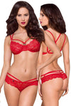 Obsessive Red Bra and Thong Set