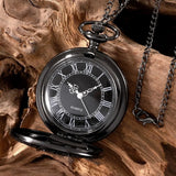 Steampunk Gunmetal Pocket Watch with Gears on Necklace Chain | Angel Clothing