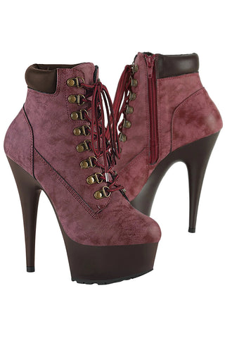 Pleaser DELIGHT 600TL 02 Boots Burgundy (UK5) | Angel Clothing