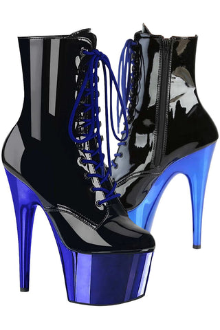 Pleaser ADORE 1020 Royal Blue Chrome Boots | Angel Clothing