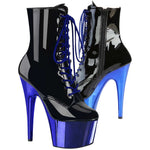 Pleaser ADORE 1020 Royal Blue Chrome Boots | Angel Clothing