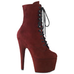 Pleaser ADORE-1020FS Boots Burgundy | Angel Clothing