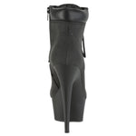 Pleaser DELIGHT 600TL 02 Boots Black Nubuck | Angel Clothing