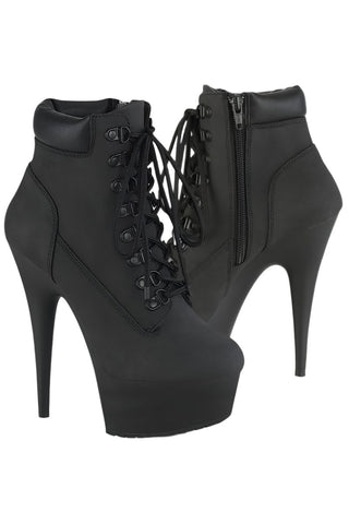 Pleaser DELIGHT 600TL 02 Boots Black Nubuck | Angel Clothing