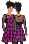 Rockabella Dark Pink Maeve Pinafore Dress | Angel Clothing