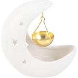 White Crescent Moon Hanging Oil Burner | Angel Clothing