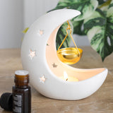 White Crescent Moon Hanging Oil Burner | Angel Clothing