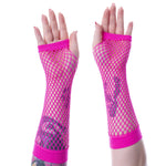 Andar Pink Mesh Gloves | Angel Clothing