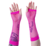 Andar Pink Mesh Gloves | Angel Clothing